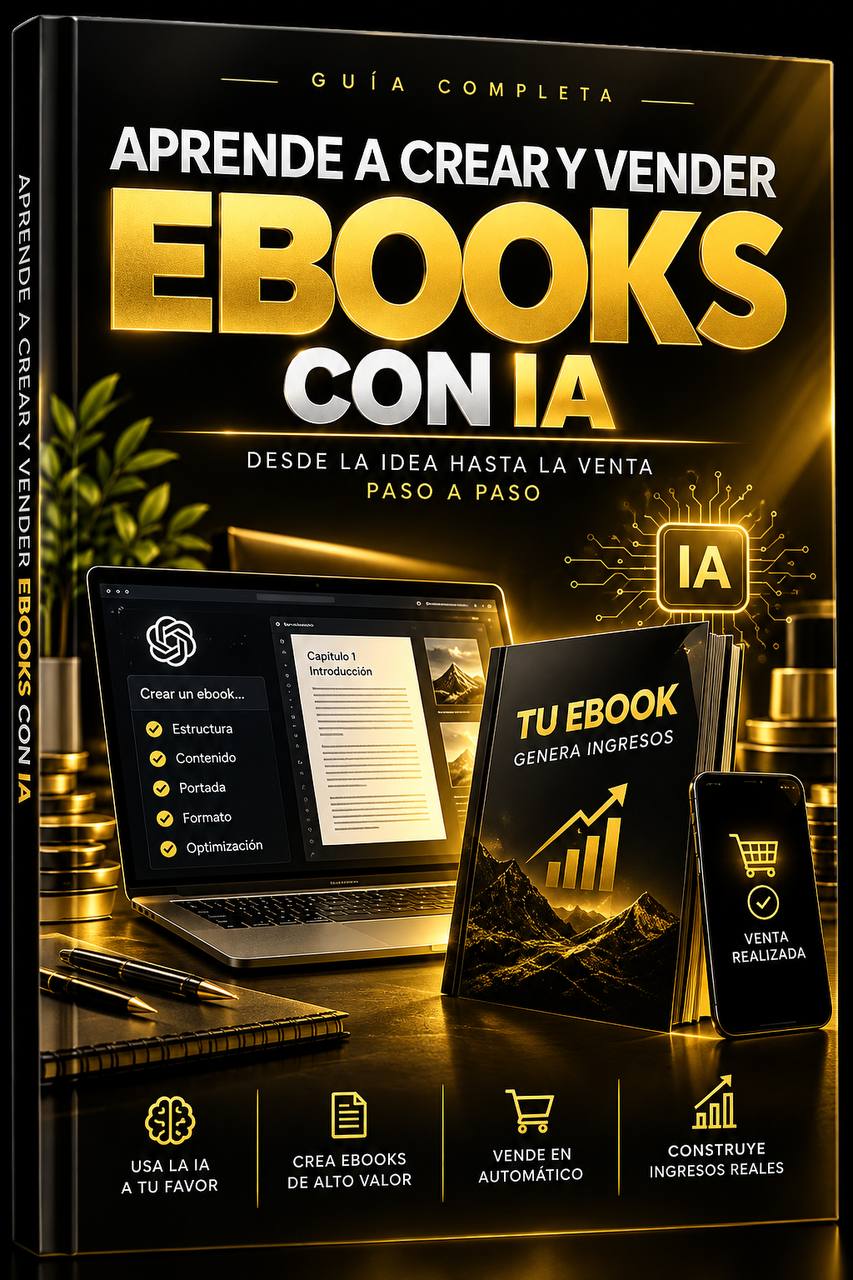 Portada del ebook Aprende a crear y vender ebooks con IA